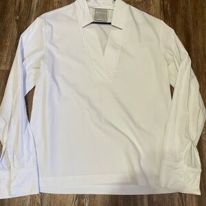 Orttu Star Neck Collar Shirt White Dress Pullover Slim Fit Unique Collar Fashion